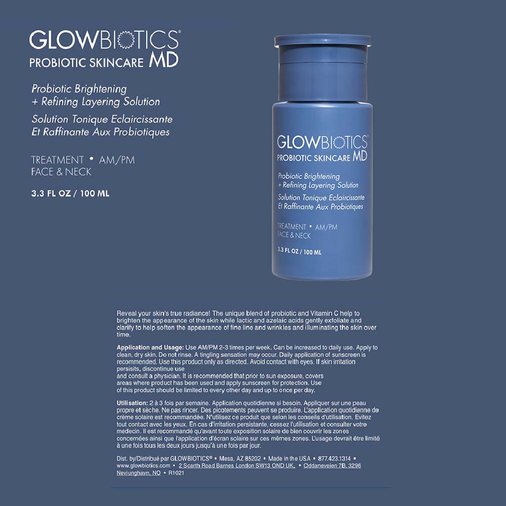 GlowBiotics Probiotic Brightening + Refining Layering Treatment Solution For Face And Neck 100ml