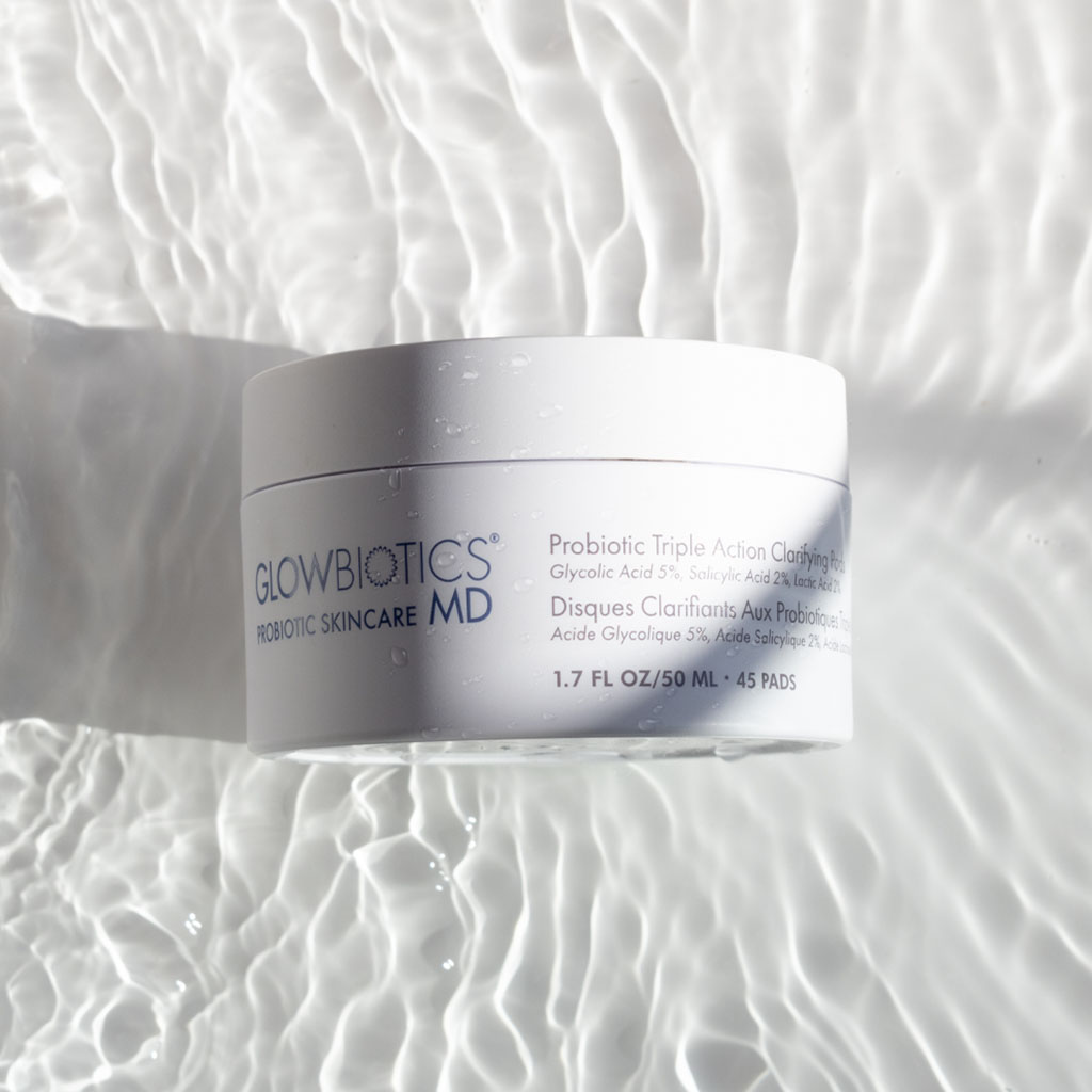 GlowBiotics Probiotic Triple Action Acne Clarifying Pad With Non-Drying AHA & BHA, Pack of 45's