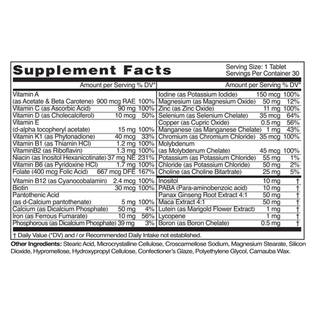 Natural Fervor Megaton Silver Super Multivitamin Tablets For Men, Pack of 100's