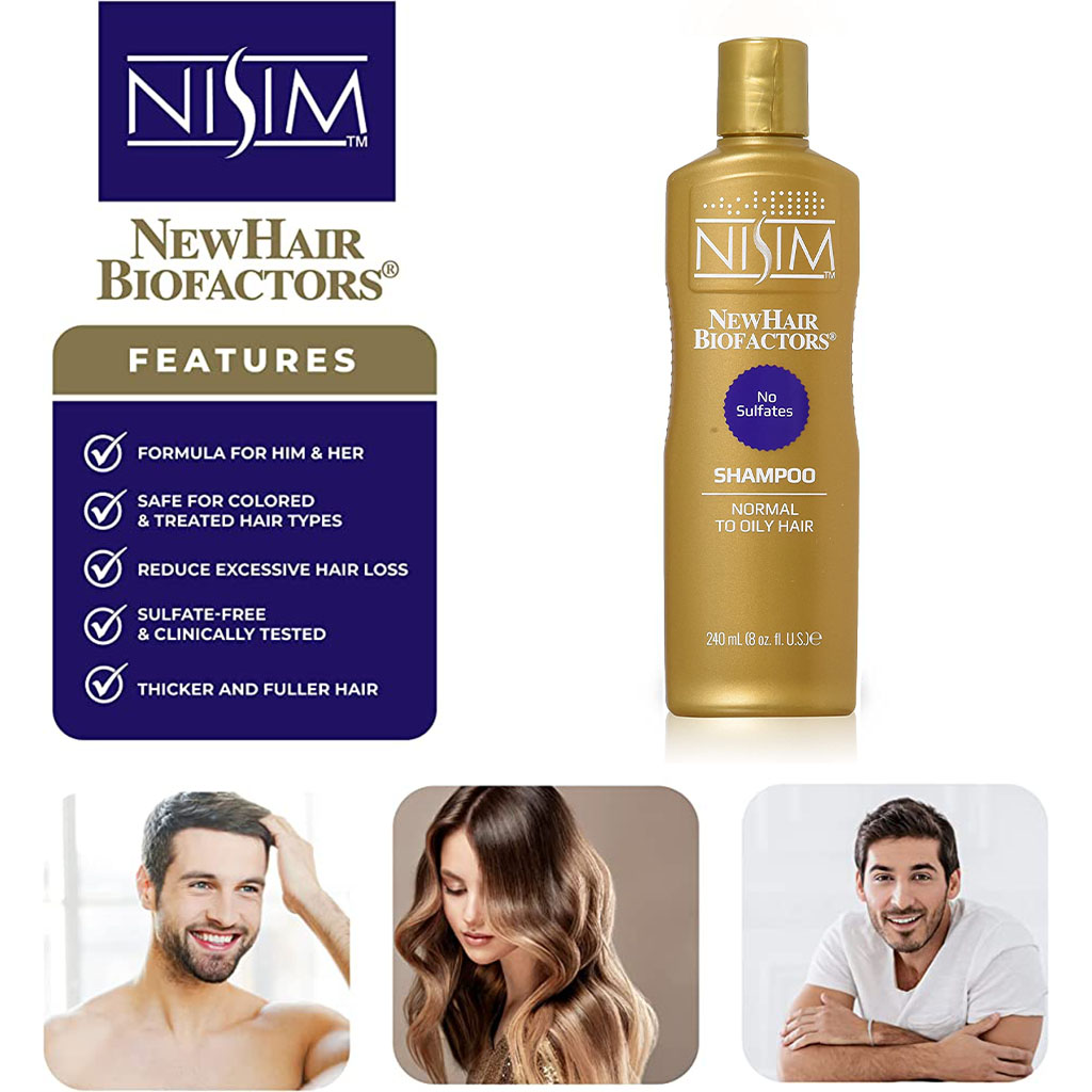 Nisim NewHair Biofactors Sulphate Free Shampoo For Normal To Oily Hair 240ml