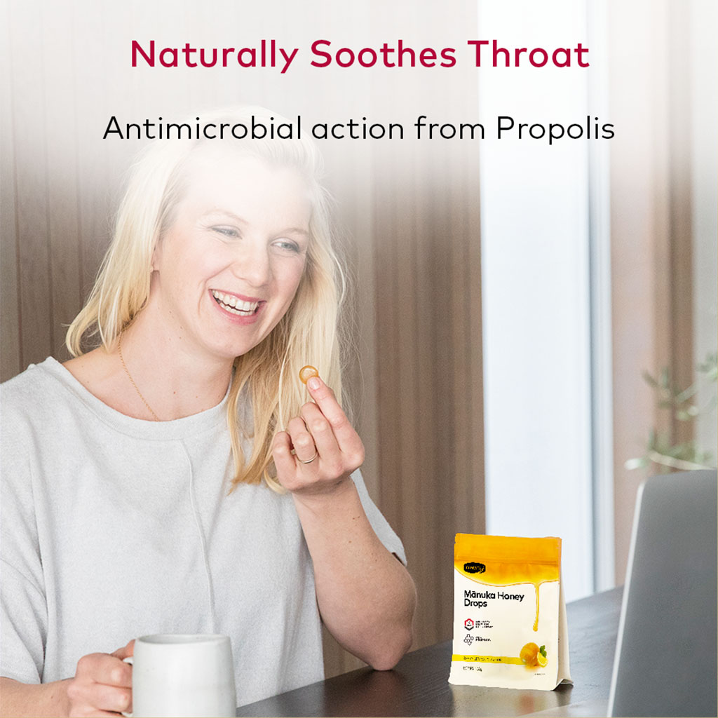 Comvita Soothing Manuka Honey Lozenges, Zesty Lemon Flavor, Pack of 12's