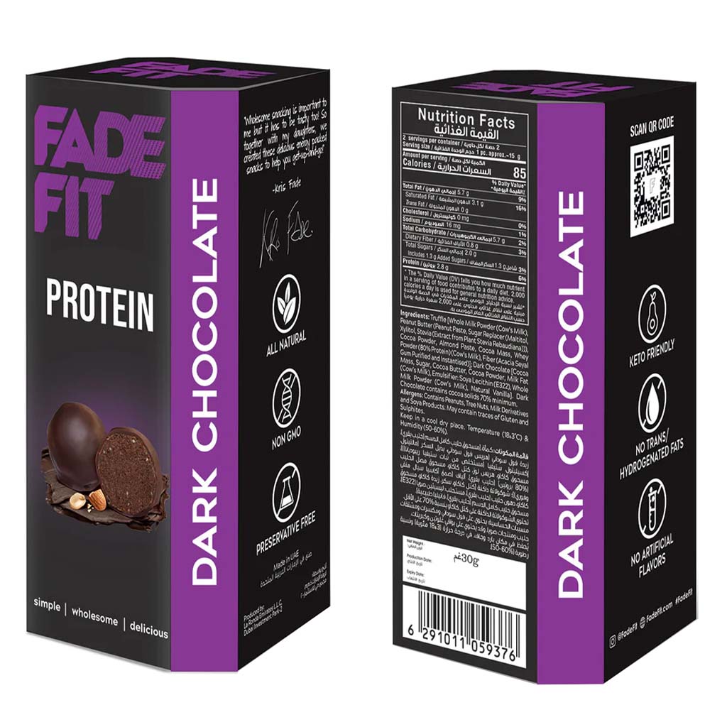 Fade Fit Protein Balls Snack, Dark Chocolate 30g