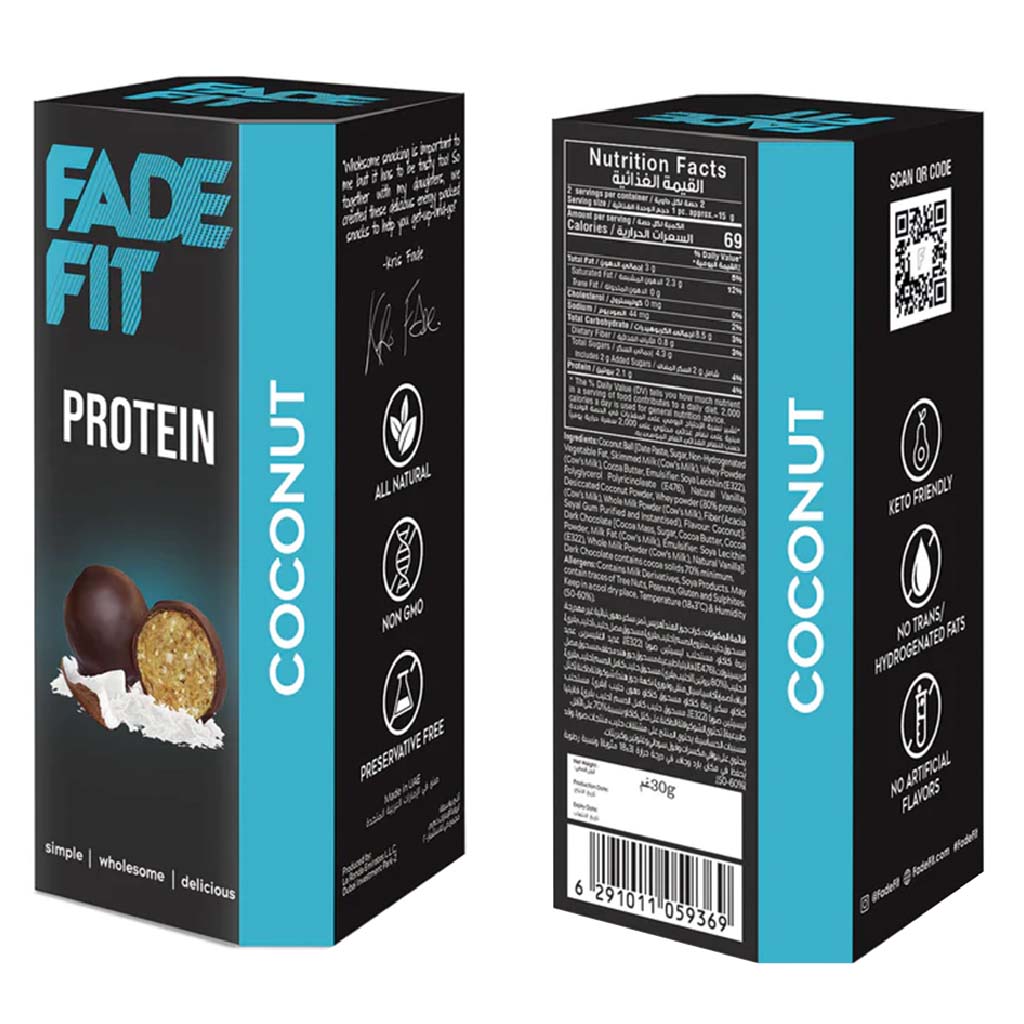 Fade Fit Protein Balls Snack, Coconut 30g