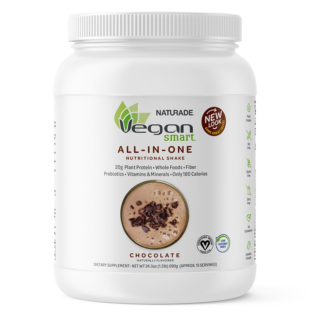 Naturade VeganSmart All-in-One Nutritional Shake Powder, Chocolate Flavor, 15 Servings - 690g