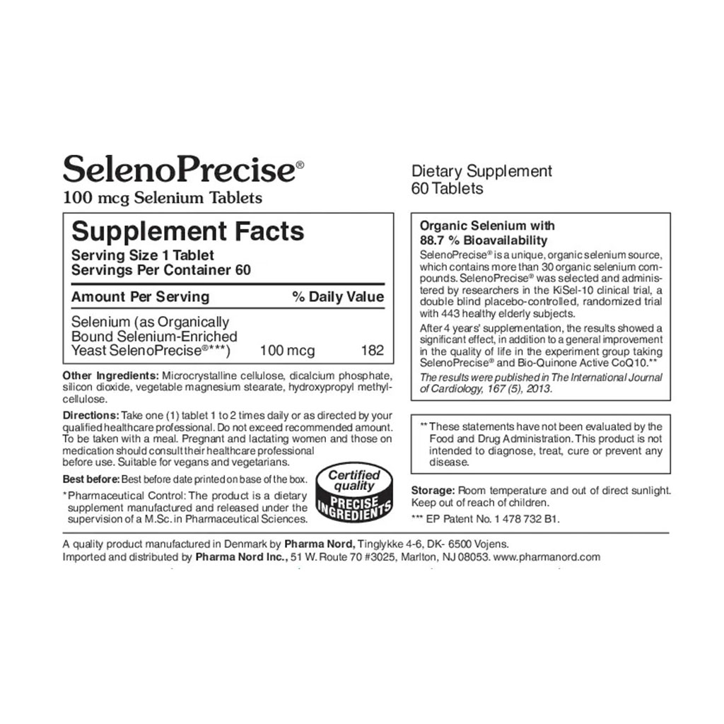 SelenoPrecise 100mcg Selenium Supplement Tablets, Pack of 60’s