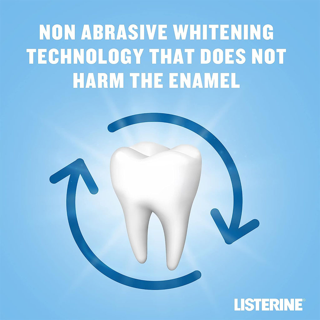 Listerine Advanced White Mouthwash With Zero Alcohol, Milder Taste, Spearmint Flavor, 250ml