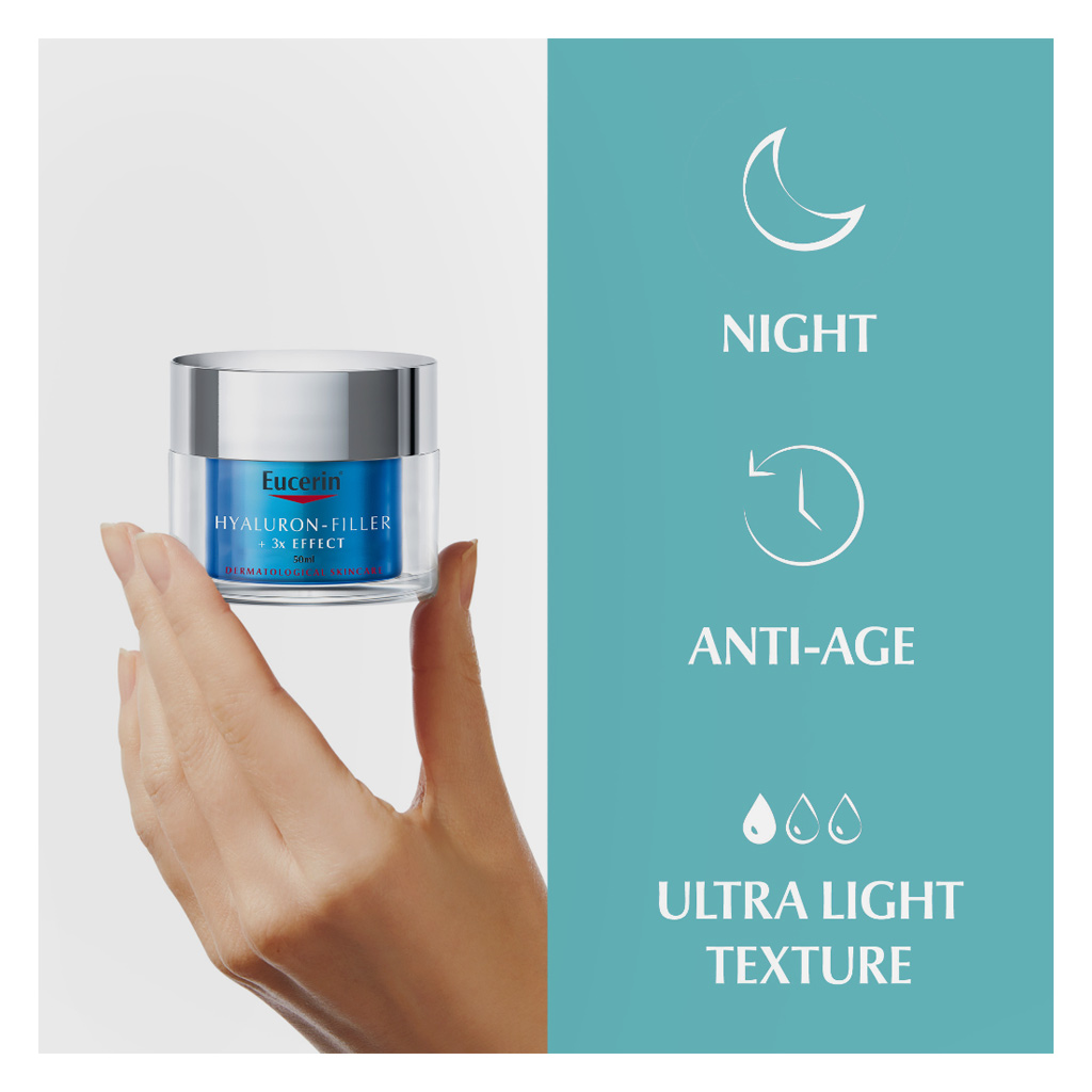 Eucerin Hyaluron-Filler 3x Effect Anti-Aging Moisture Booster Night Cream 50ml