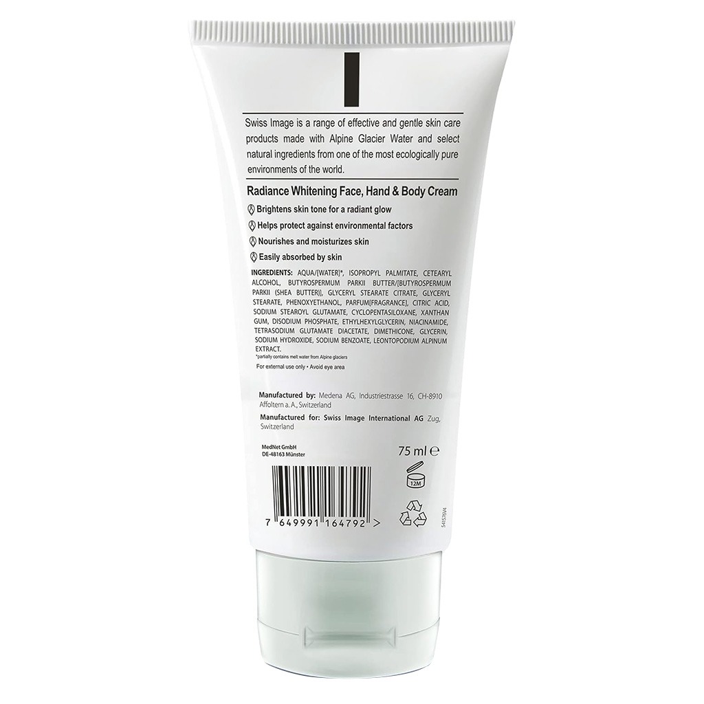 Swiss Image Radiance Brightening Face, Hand & Body Cream For All Skin Types 75ml