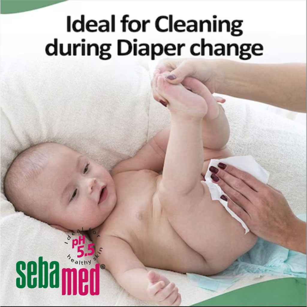 Sebamed Baby Cleansing Wipes With Aloe Vera, Pack of 72's
