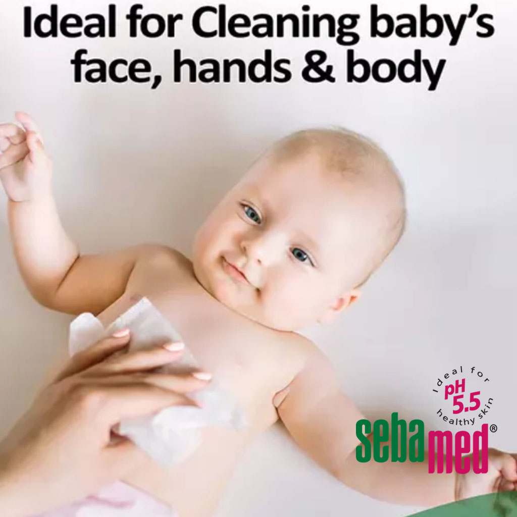 Sebamed Baby Cleansing Wipes With Aloe Vera, Pack of 72's
