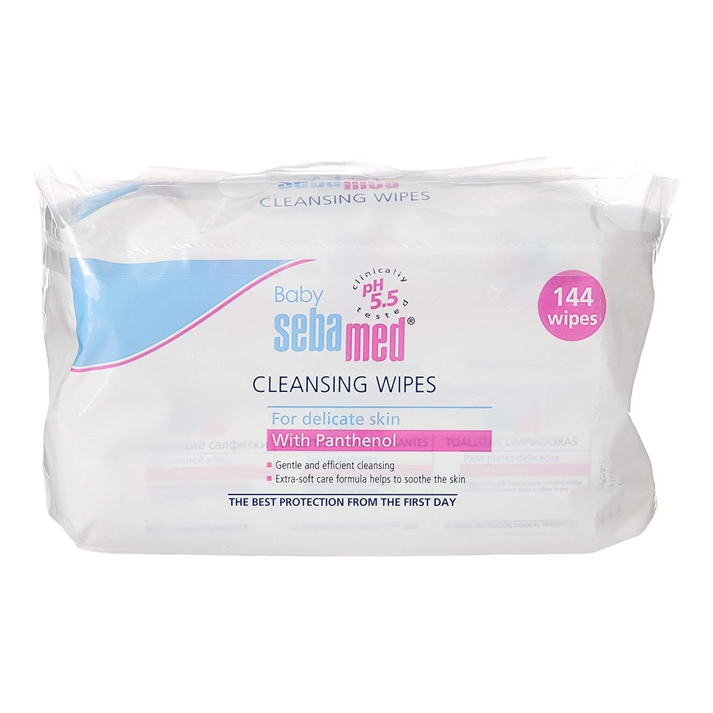 Sebamed Baby Cleansing Wet Wipes With Panthenol For Delicate Skin, Promo Pack of 2 x 72's