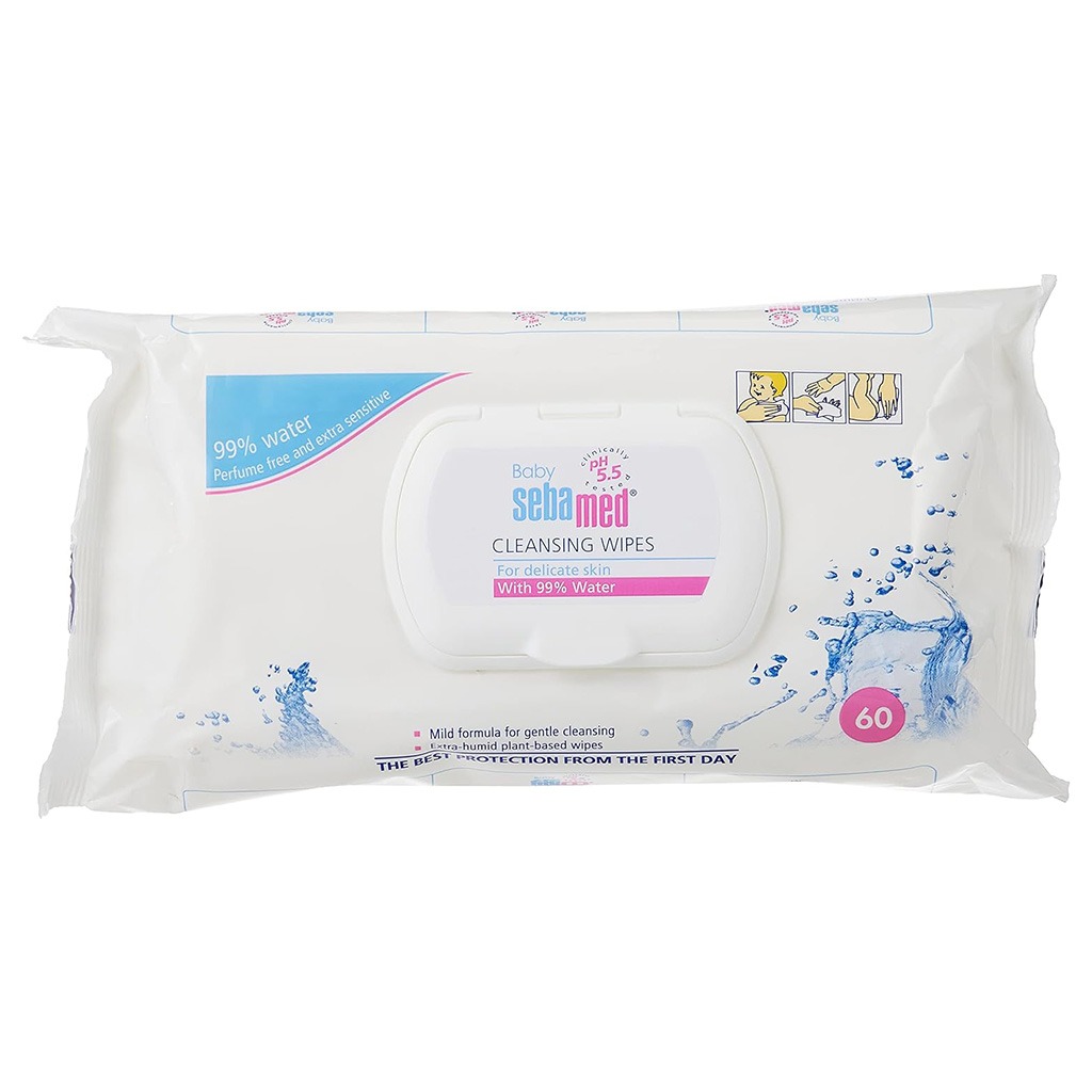 Sebamed Baby Cleansing Wipes With 99% Water For Delicate Skin, Promo Pack of 4 x 60's
