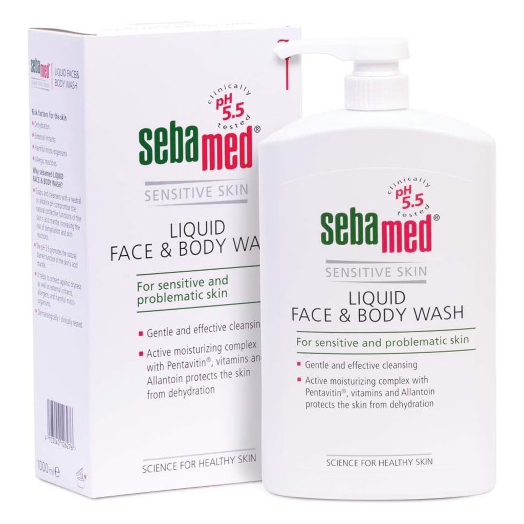 Sebamed Liquid Face & Body Wash For Sensitive And Problematic Skin, Soap-Free, 1000ml