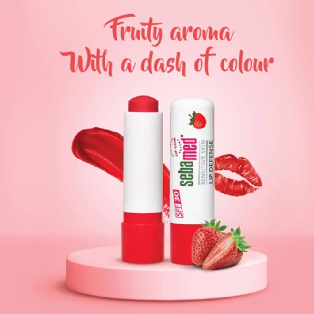 Sebamed Sensitive Skin Lip Defense Stick Strawberry With SPF 30 4.8g