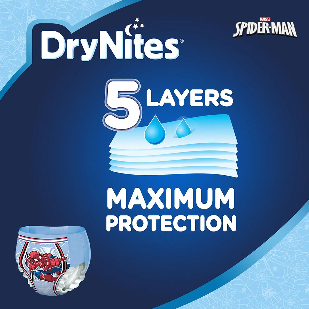 Huggies DryNites Pyjama Pants, 3-5 Years, 16-23Kg, Bed Wetting Diapers For Boys, Jumbo Pack of 16's