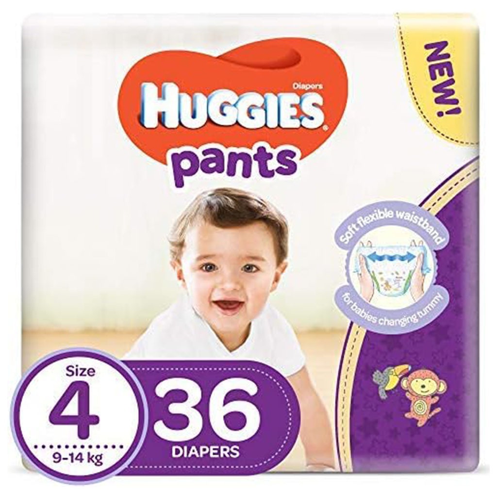 Huggies Baby Diaper Pants, Size 4, 9-14Kg, Pack of 36's