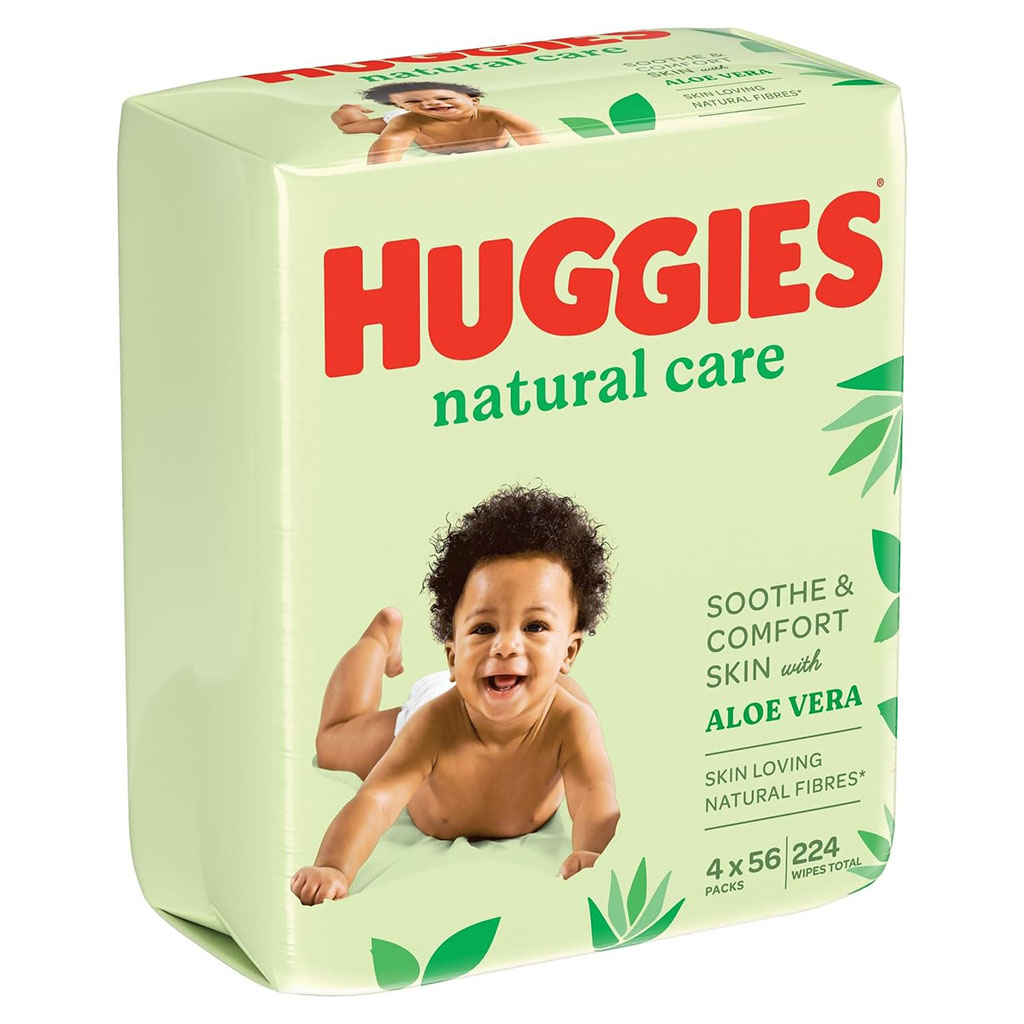 Huggies Natural Cleansing Baby Wet Wipes With Aloe Vera, Promo Pack of 224's