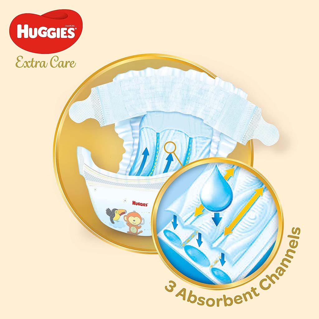 Huggies Extra Care Baby Diapers, Size 4+, For 10 -16kg Baby, Promo Pack of 2 x 38's