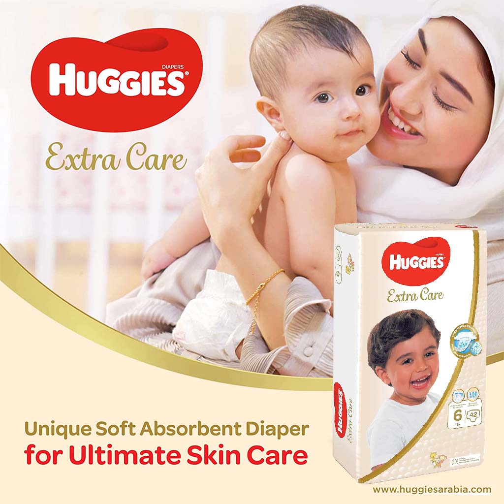 Huggies Extra Care Baby Diapers, Size 6, For 15+kg Baby, Pack of 42's