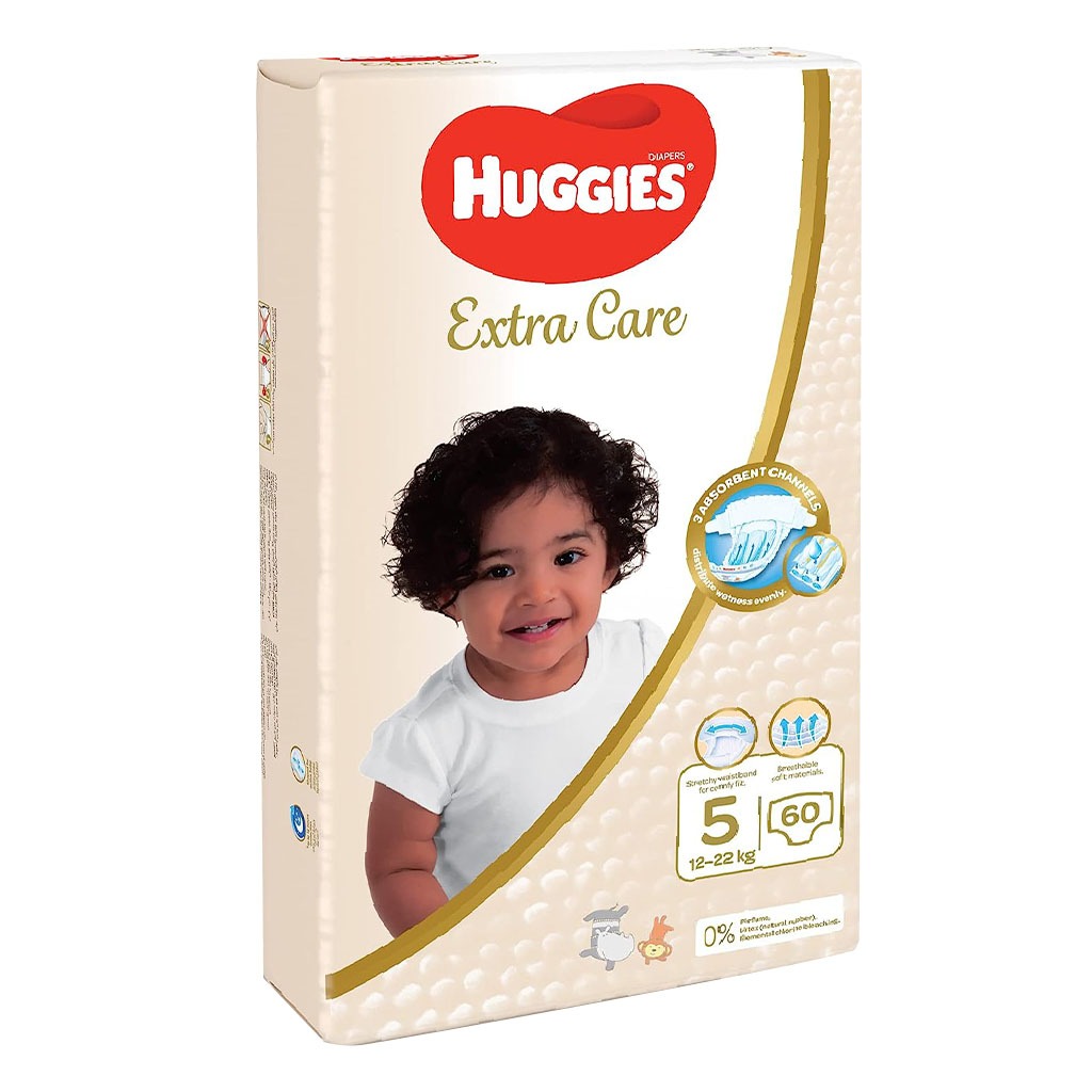 Huggies Extra Care Baby Diapers, Size 5, For 12-22Kg, Promo Jumbo Pack of 2 x 60's
