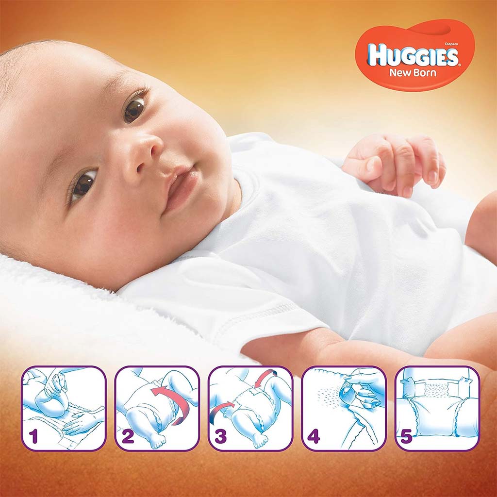 Huggies Extra Care Newborn Diapers, Size 1, 1-5Kg, Promo Jumbo Pack of 2 x 64's