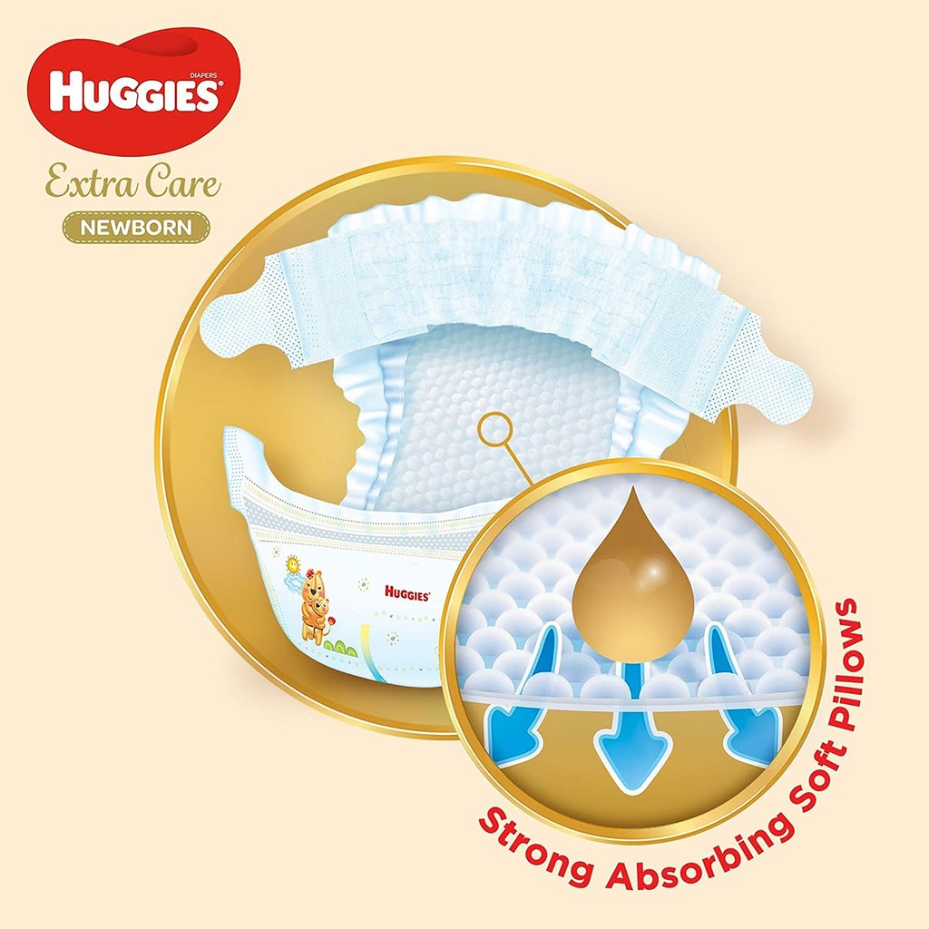 Huggies Extra Care Newborn Diapers, Size 2, 4-6Kg, Promo Jumbo Pack of 2 x 64's