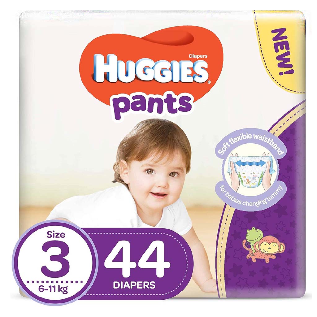 Huggies Pants, Size 3, Diaper For 6-11kg Baby, Pack of 44's