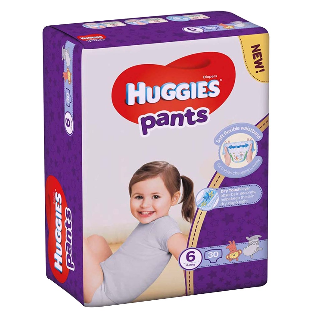 Huggies Pants, Size 6, Diaper For 15-25kg Baby, Pack of 30's