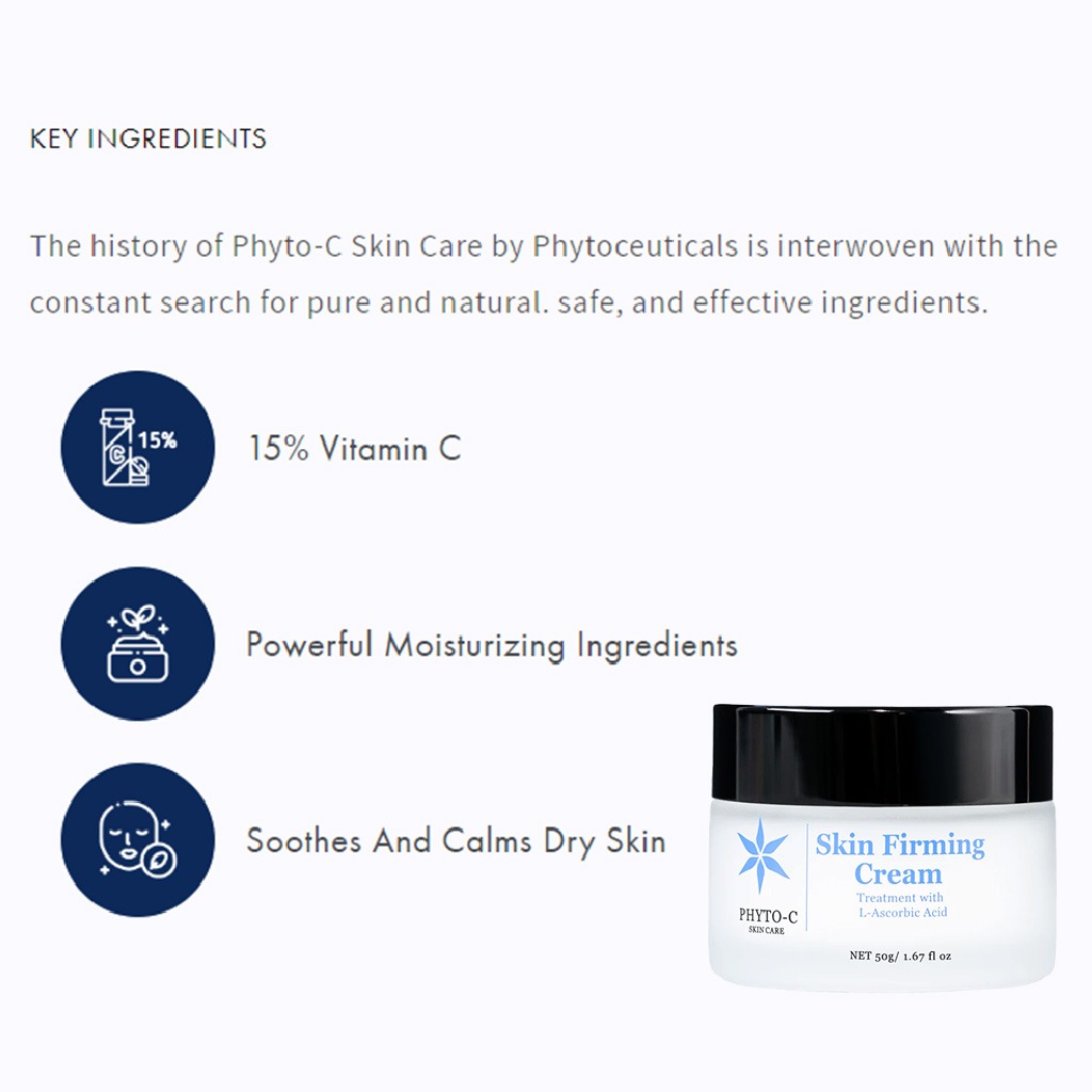 Phyto-C Skin Care Skin Firming Cream Treatment With L-Ascorbic Acid 50g