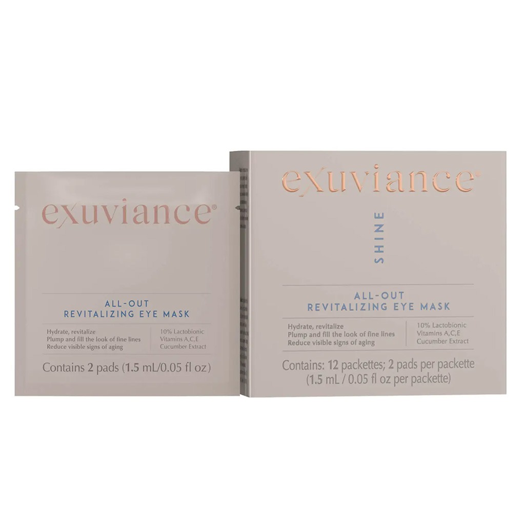 Exuviance All-Out Revitalizing Anti-Aging Eye Mask Pads 1.5ml, Pack of 2 Pads per 12 Packets