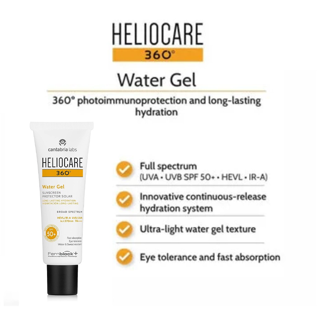 Heliocare 360° Water Gel Broad Spectrum Sunscreen With SPF50+ & PA++++ 50ml