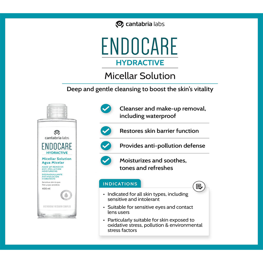 Endocare Hydractive Moisturizing Make-up Remover Micelar Solution For All Skin Types 100ml
