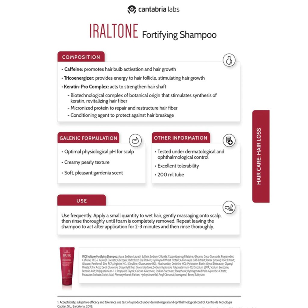 Iraltone Fortifying Shampoo For Hair Loss & Damaged Hair 200ml