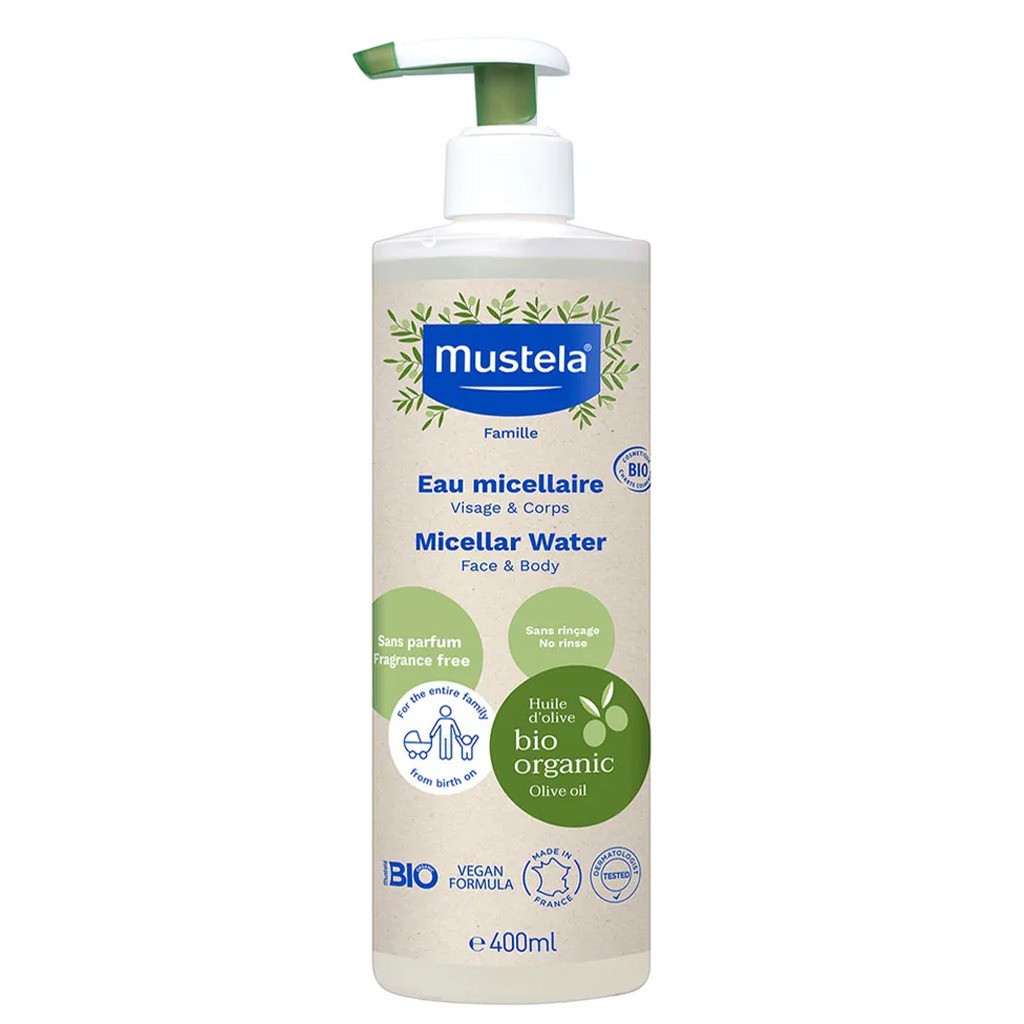 Mustela Baby Bio Organic No Rinse Cleansing Micellar Water For Face & Body 400ml