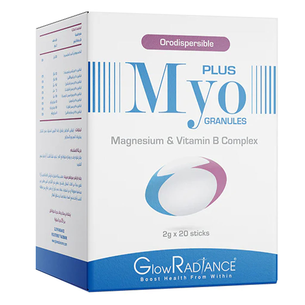 GlowRadiance Myo Plus Magnesium & Vitamin B Complex Granules 2g, Pack of 20 sticks
