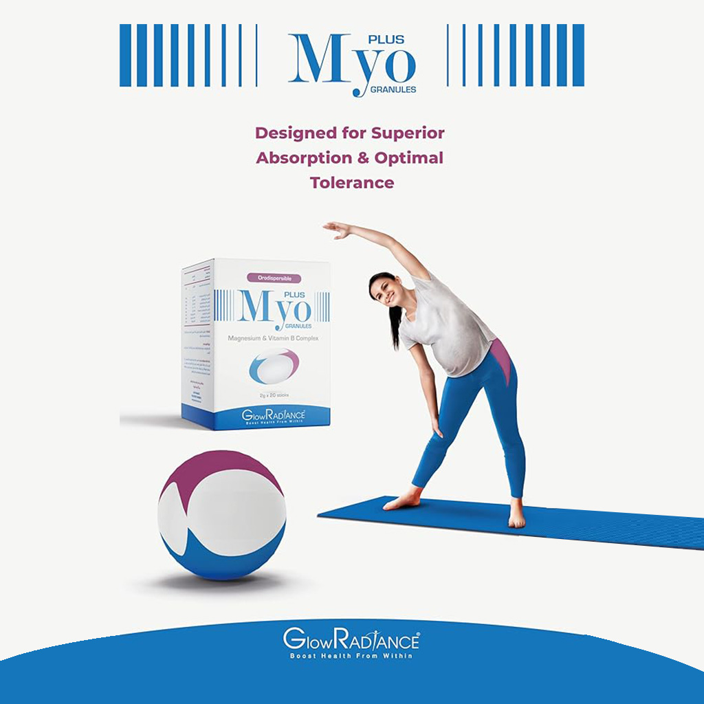 GlowRadiance Myo Plus Magnesium & Vitamin B Complex Granules 2g, Pack of 20 sticks