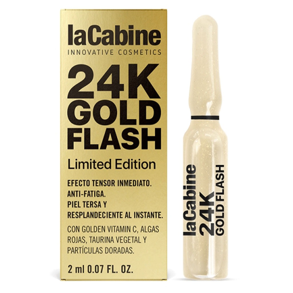 LaCabine 24K Gold Flash 2ml Golden Facial Serum Ampoules For Instant Glowing Skin, Limited Edition, Pack of 1's