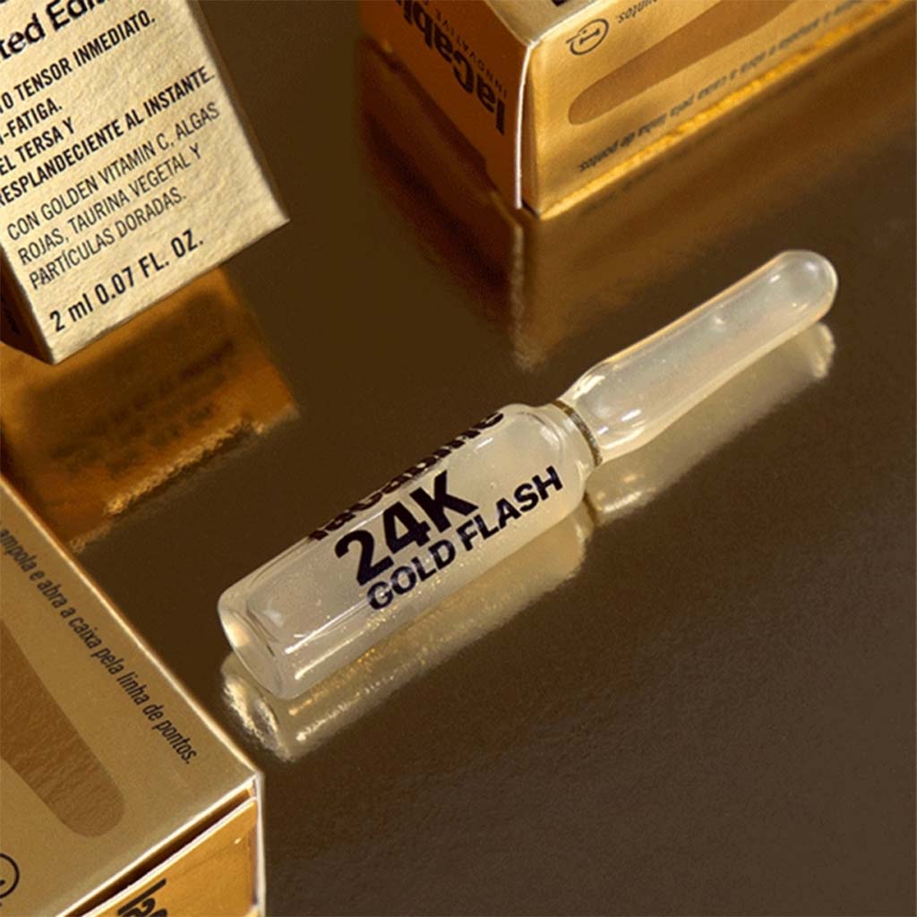 LaCabine 24K Gold Flash 2ml Golden Facial Serum Ampoules For Instant Glowing Skin, Limited Edition, Pack of 1's