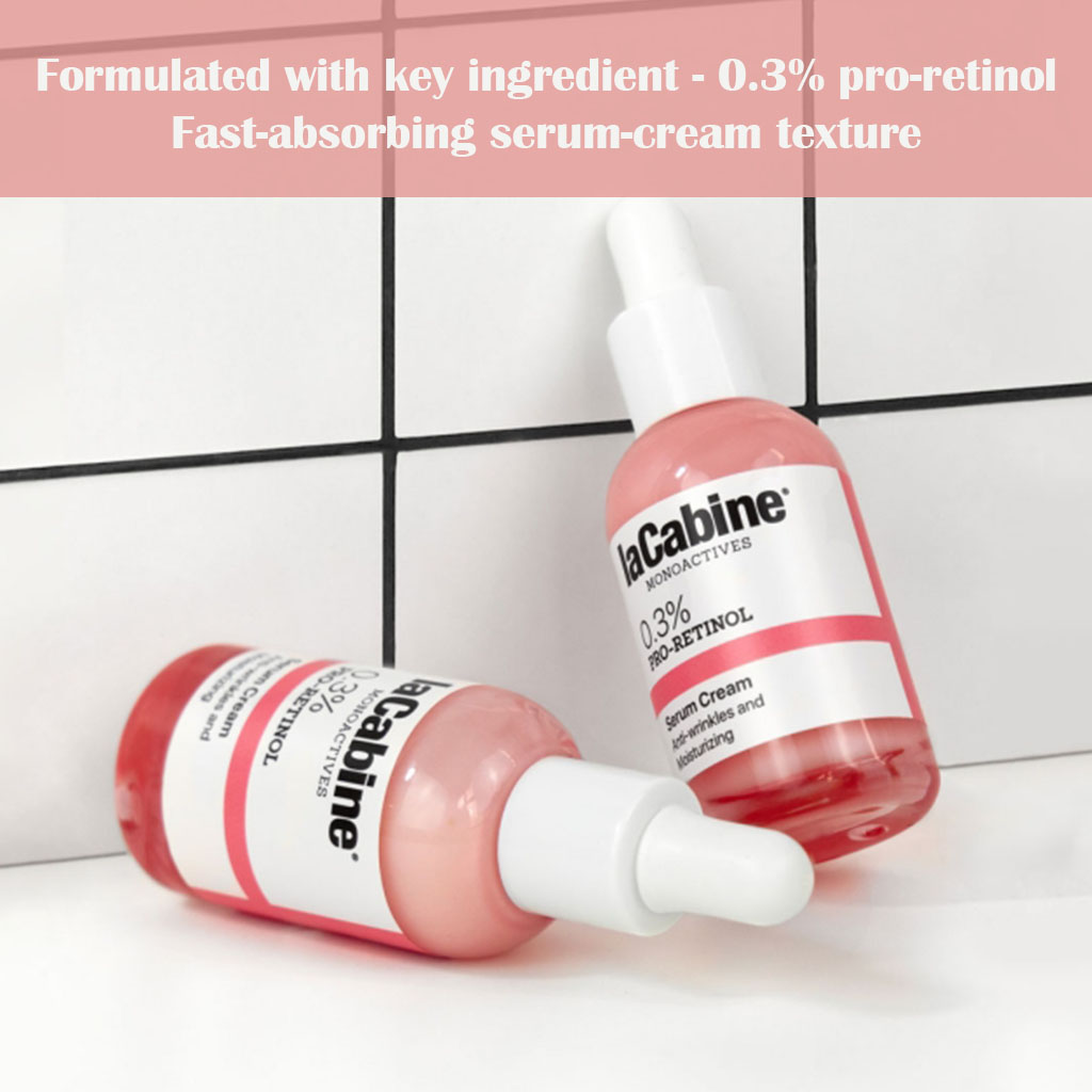 LaCabine Monoactives 0.3% Pro-Retinol Anti-Wrinkle Serum Cream For All Skin Types 30ml