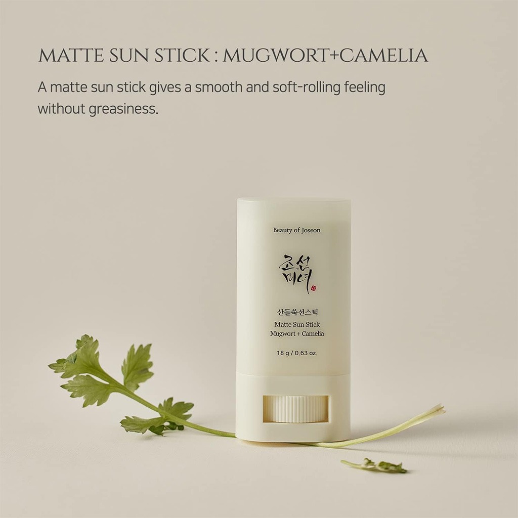 Beauty of Joseon Matte Sun Stick Sunscreen With Mugwort + Camelia SPF 50+ & PA++++ 18g