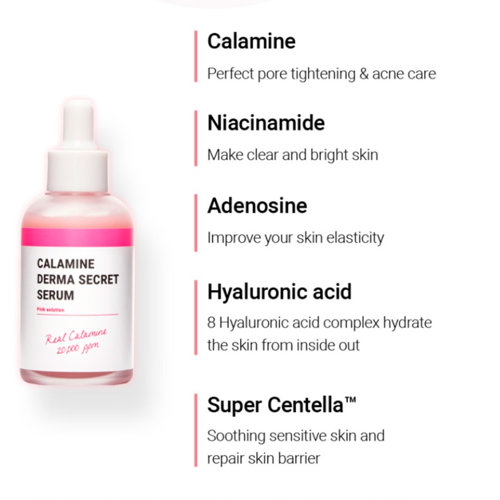 K-Secret Calamine Derma Secret Pink Solution Serum For Oily & Combination Skin Types 50ml