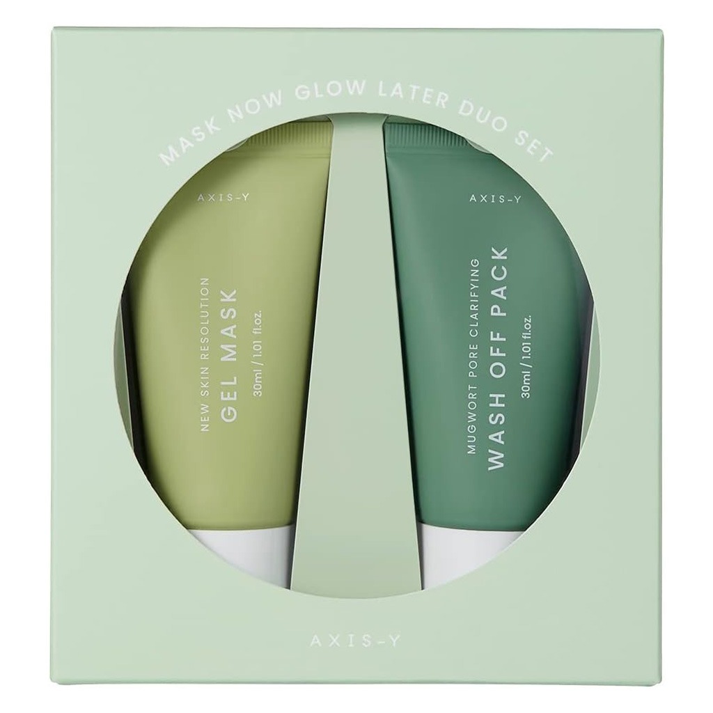 Axis-Y Mask Now Glow Later Wash Off Mask Duo Set - Gel Mask + Wash Off Pack 2*30ml