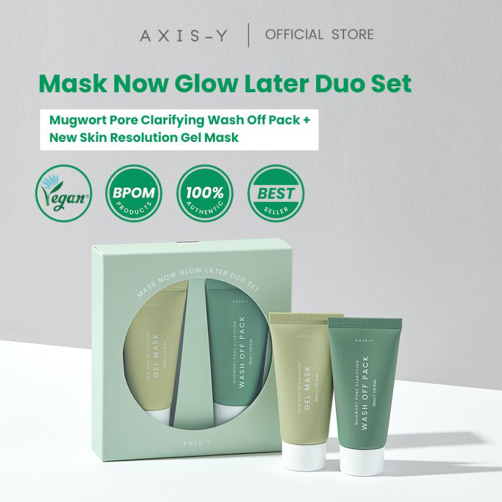 Axis-Y Mask Now Glow Later Wash Off Mask Duo Set - Gel Mask + Wash Off Pack 2*30ml