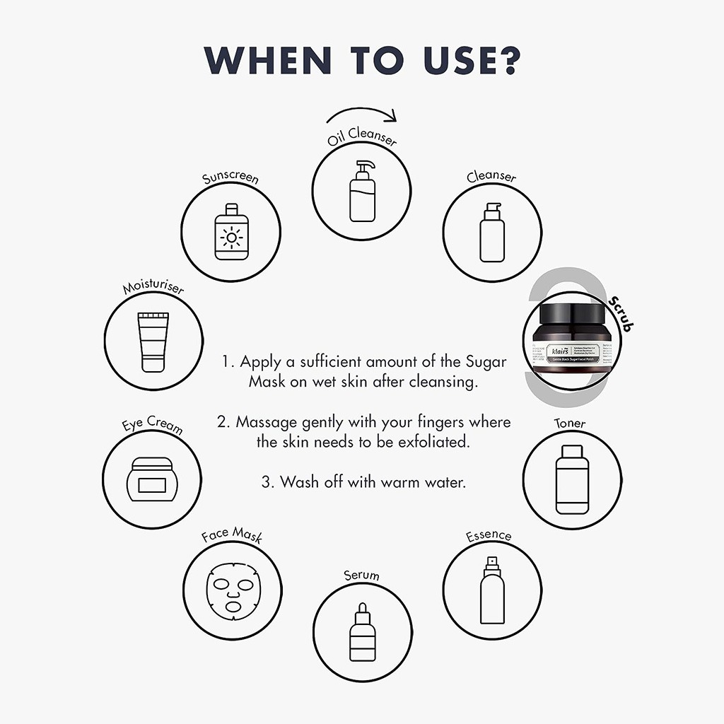 Dear Klairs Gentle Black Sugar Exfoliating Facial Polish Scrub 110g