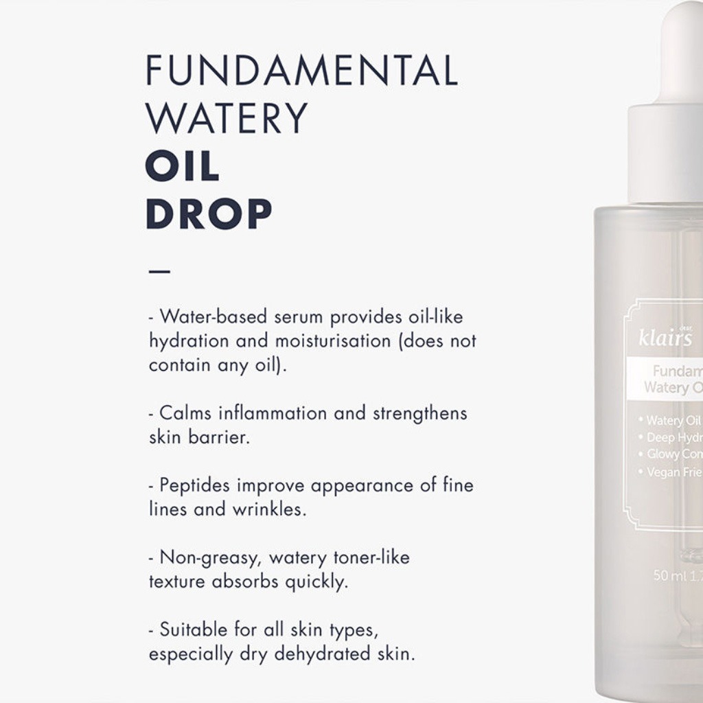 Dear Klairs Fundamental Deep Hydration Watery Oil Drop Serum With Antioxidants 50ml