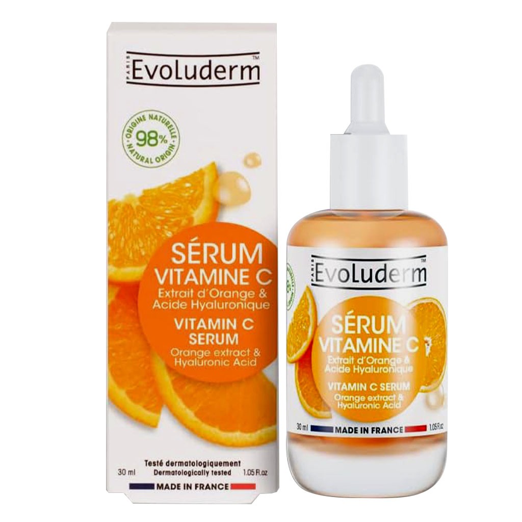 Evoluderm Vitamin C Face Serum With Orange Extract & Hyaluronic Acid For Skin Radiance & Hydration 30ml