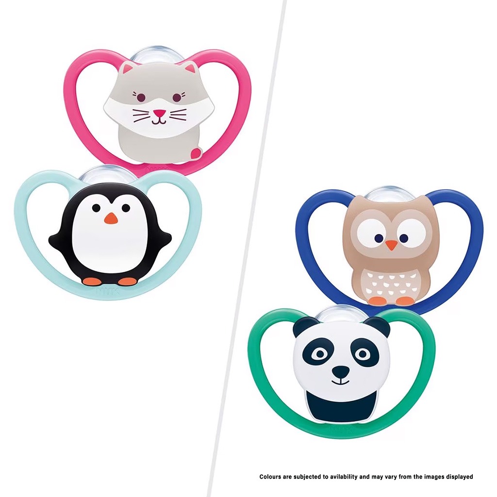 NUK Space Silicone Soothers For 6-18 Months Baby, Assorted Pack of 2's