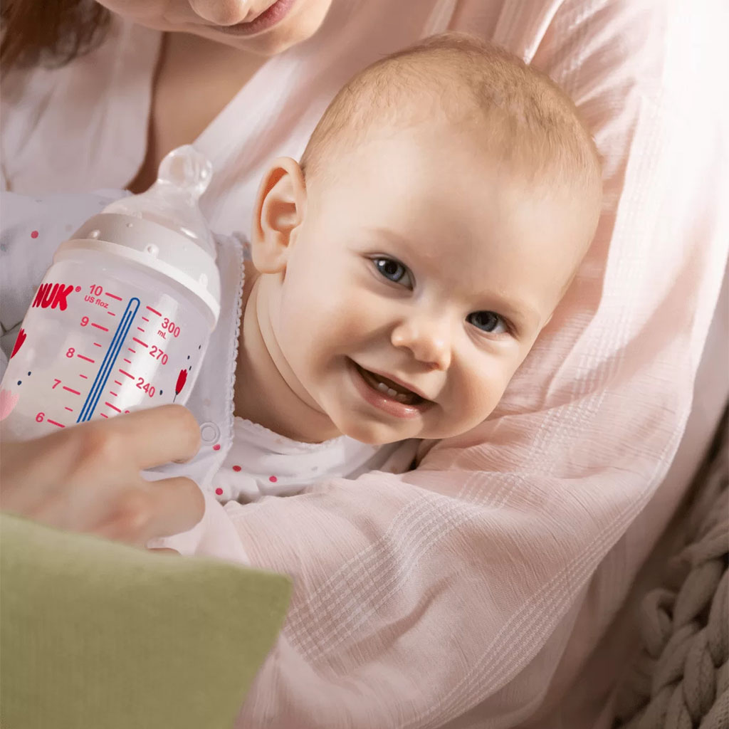 Nuk First Choice+ 300ml Anti-Colic PP Baby Feeding Bottle With Temperature Control, Assorted Pack of 1's