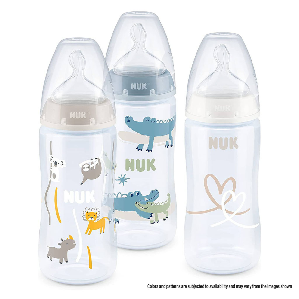 Nuk First Choice+ 300ml Anti-Colic PP Baby Feeding Bottle With Temperature Control, Assorted Pack of 1's