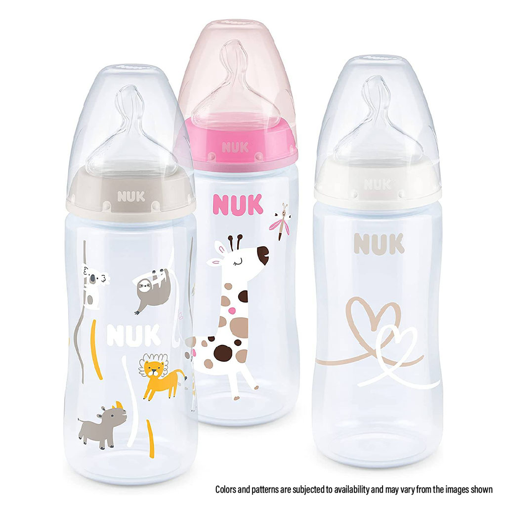 Nuk First Choice+ 300ml Anti-Colic PP Baby Feeding Bottle With Temperature Control, Assorted Pack of 1's